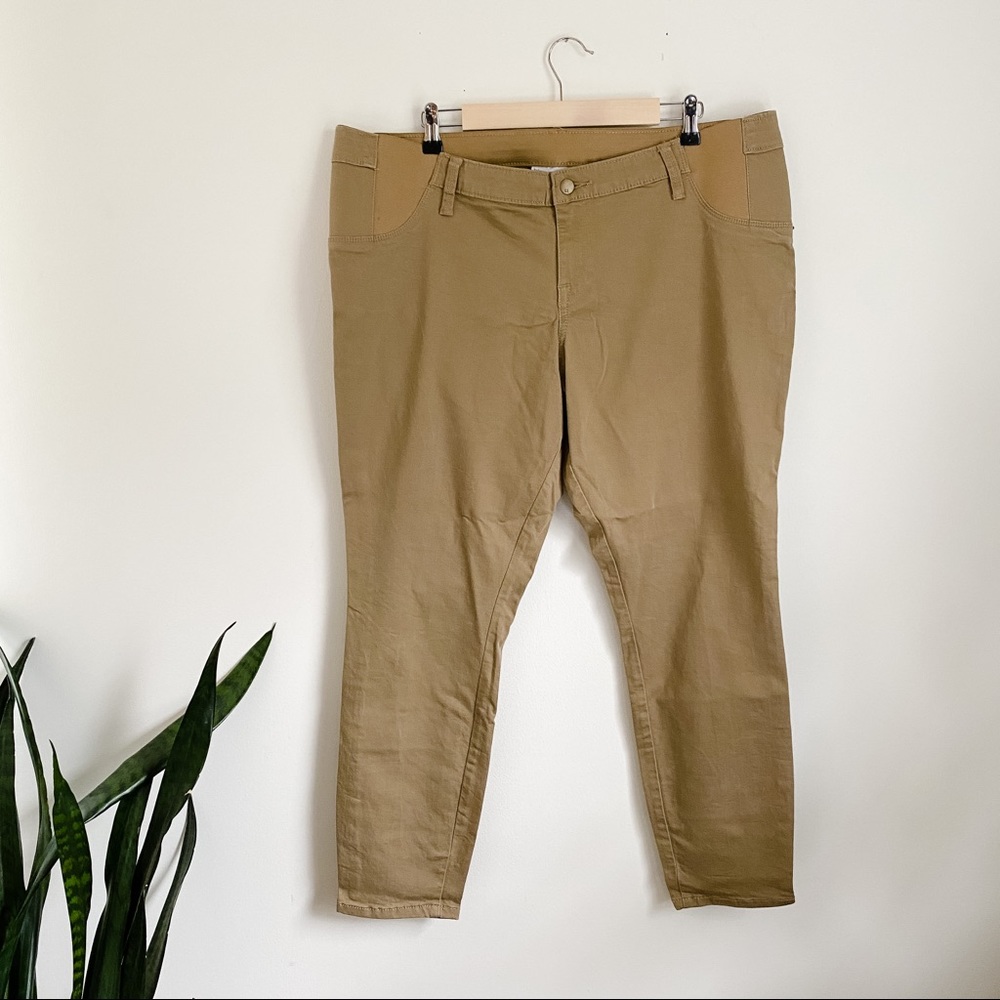 Lizz Lange Maternity Stretchy Khaki Jeggings Size XXL
